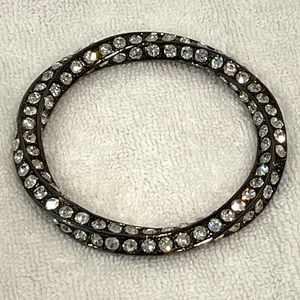 Silver Faux Diamond Cuff